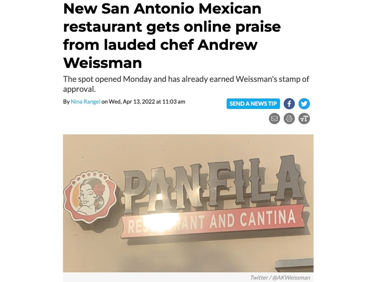 14. New San Antonio Mexican restaurant gets online praise from lauded chef Andrew Weissman