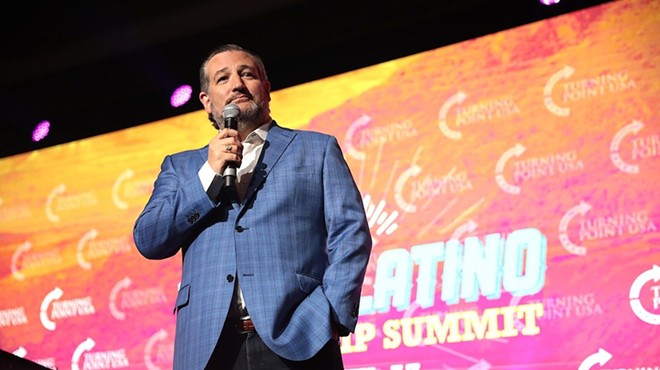 U.S. Senator Ted Cruz puts on a smug face at a 2021 conference presented by conservative group Turning Point USA in Phoenix, Arizona.