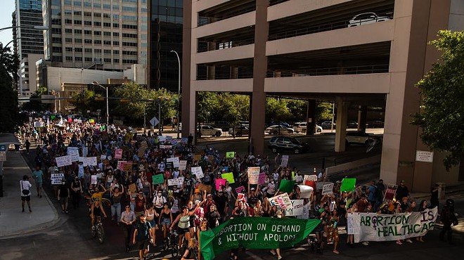 Demonstrators in Austin marched to the state Capitol on Friday in protest of the U.S. Supreme Court’s decision to overturn Roe v. Wade.