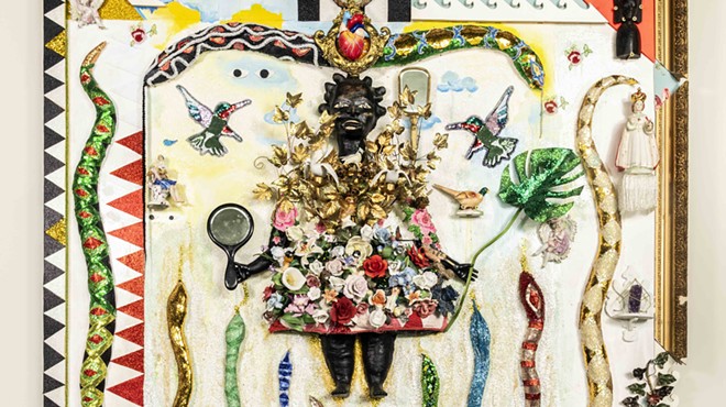 vanessa german, BLACK GIRL WITH SNAKES, 2020. Assemblage. Collection of the McNay Art Museum, Museum purchase with funds gifted anonymously in memory of Madeline O’Connor, 2021.13. © vanessa german
